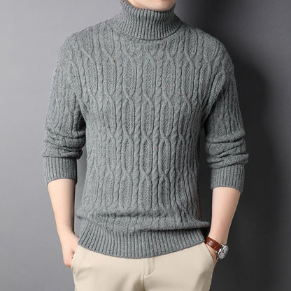 Fashionable sweater with a high collar