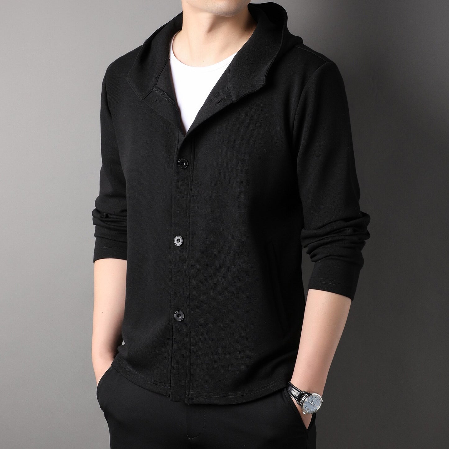 STYLISH MEN'S CARDIGAN WITH HOOD