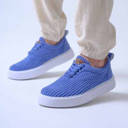 Stylish high-soled fabric sneakers