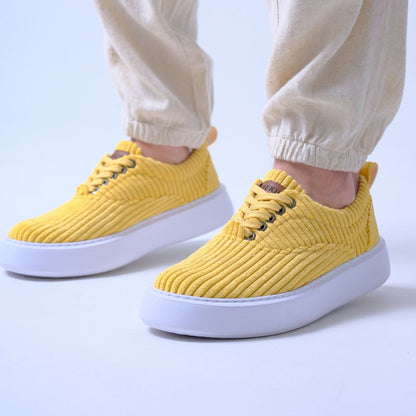 Stylish high-soled fabric sneakers