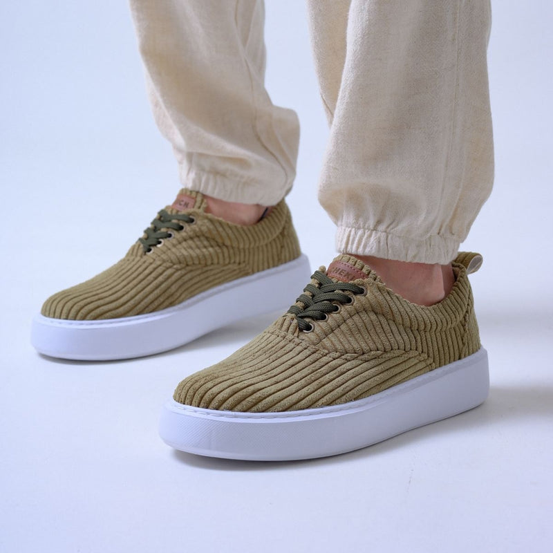 Stylish high-soled fabric sneakers