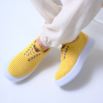 Stylish high-soled fabric sneakers