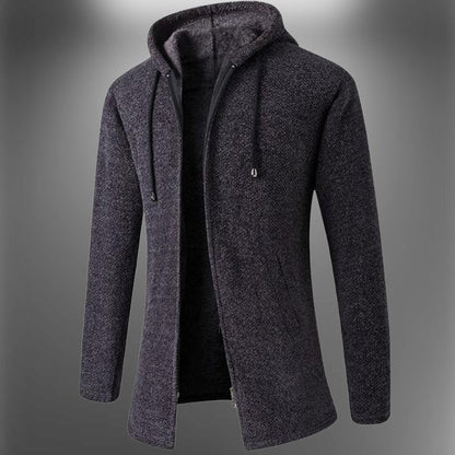 Men's cardigan with a hood