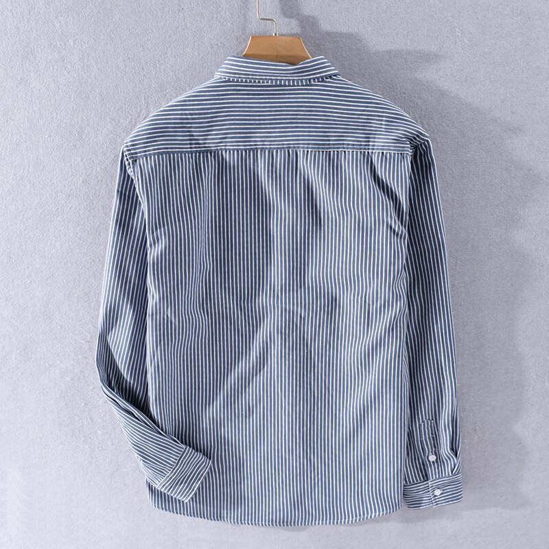 Warm men's striped shirt