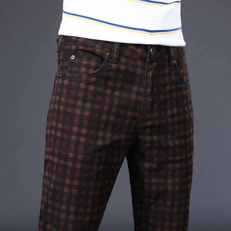 Casual Plaid Trousers