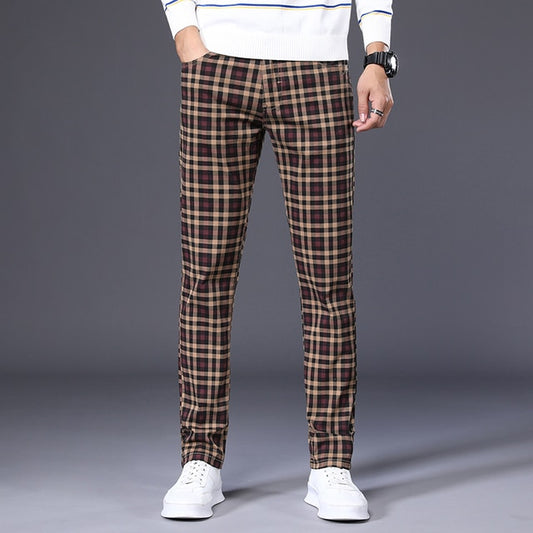 Casual Plaid Trousers