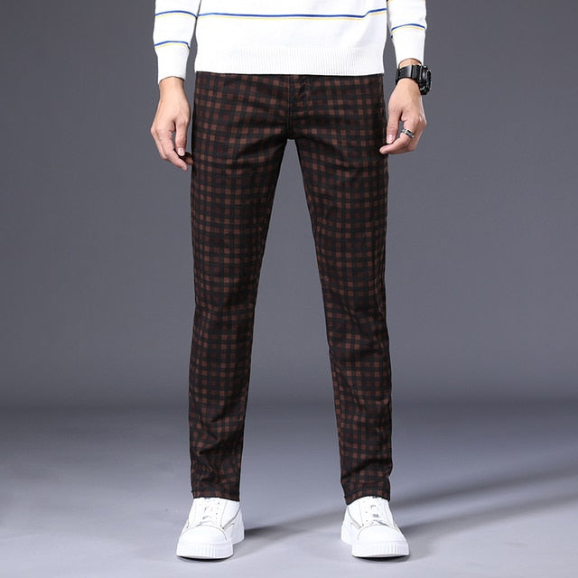 Casual Plaid Trousers
