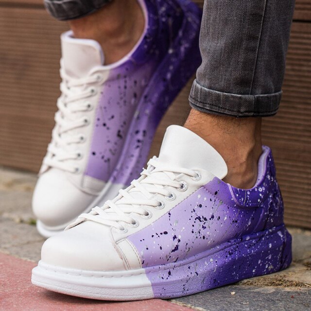 Luxury sneakers with a color print
