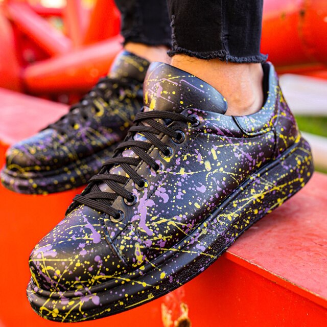 Luxury sneakers with a color print