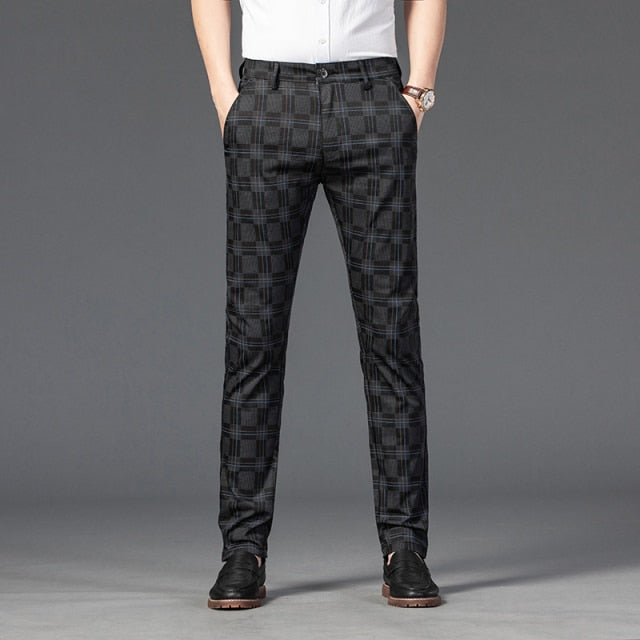 Men's Plaid Casual Trousers