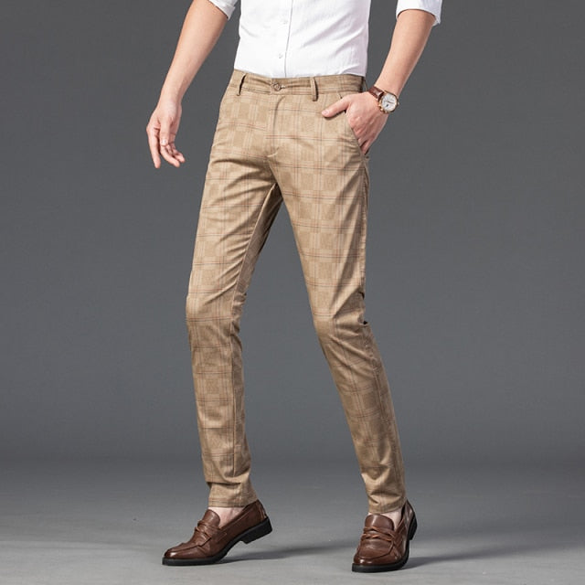 Men's Plaid Casual Trousers