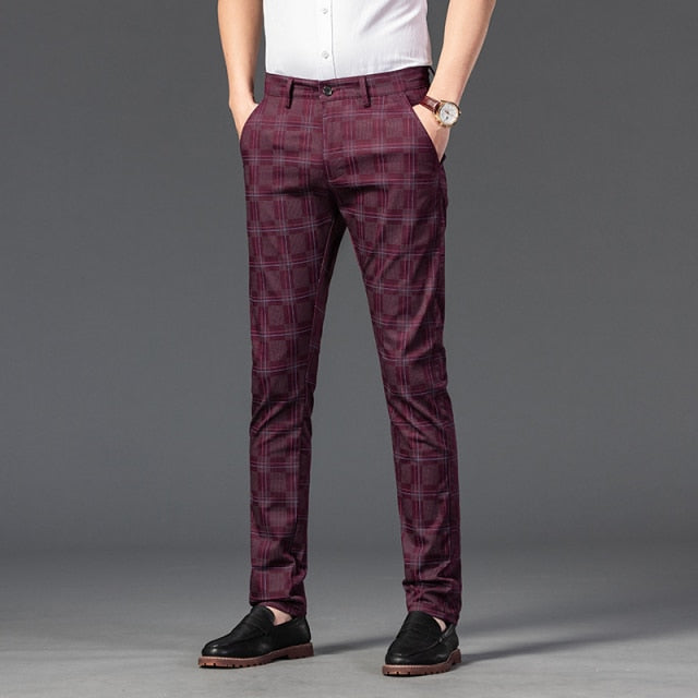 Men's Plaid Casual Trousers