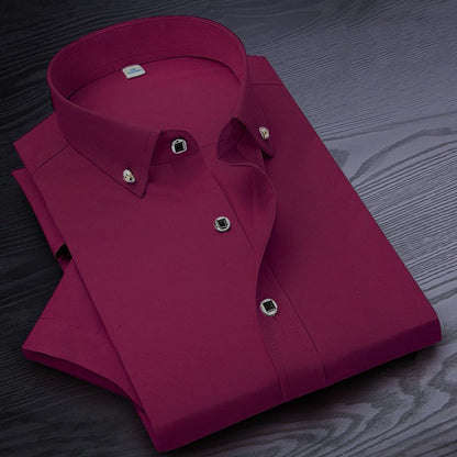 HIGH QUALITY BUSINESS SHIRT WITH SHORT SLEEVES