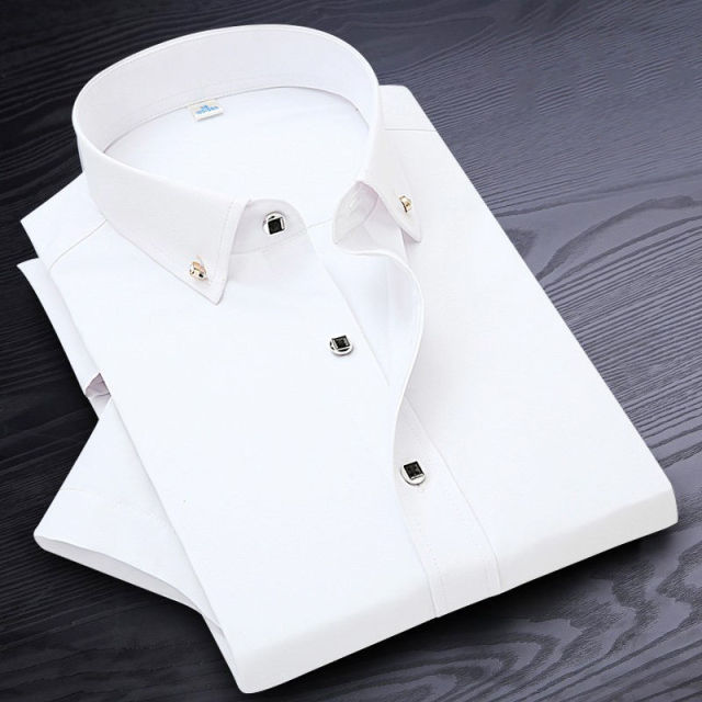 HIGH QUALITY BUSINESS SHIRT WITH SHORT SLEEVES