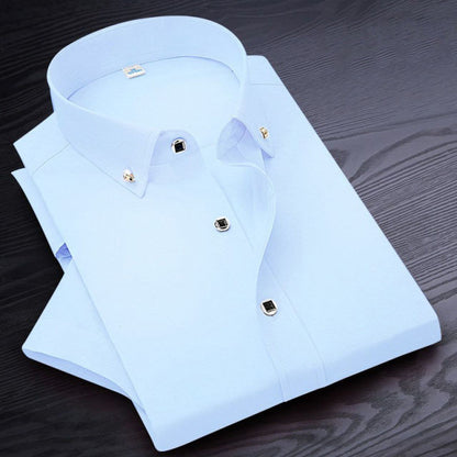 HIGH QUALITY BUSINESS SHIRT WITH SHORT SLEEVES