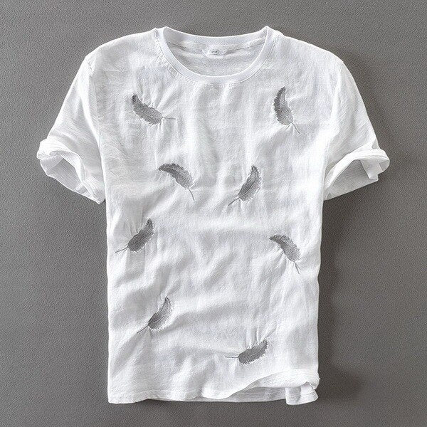 FEATHERS EMBROIDERY T-SHIRT