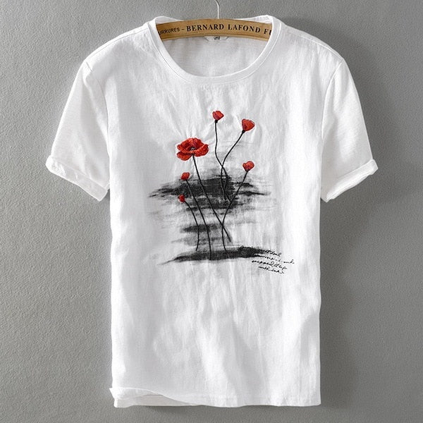 T-SHIRT WITH EMBROIDERED FLOWERS